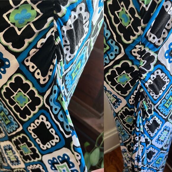 INC International Concept  Blue-Green Strappy Maxi Bodycon Dress Size XL Boho - Picture 9 of 17